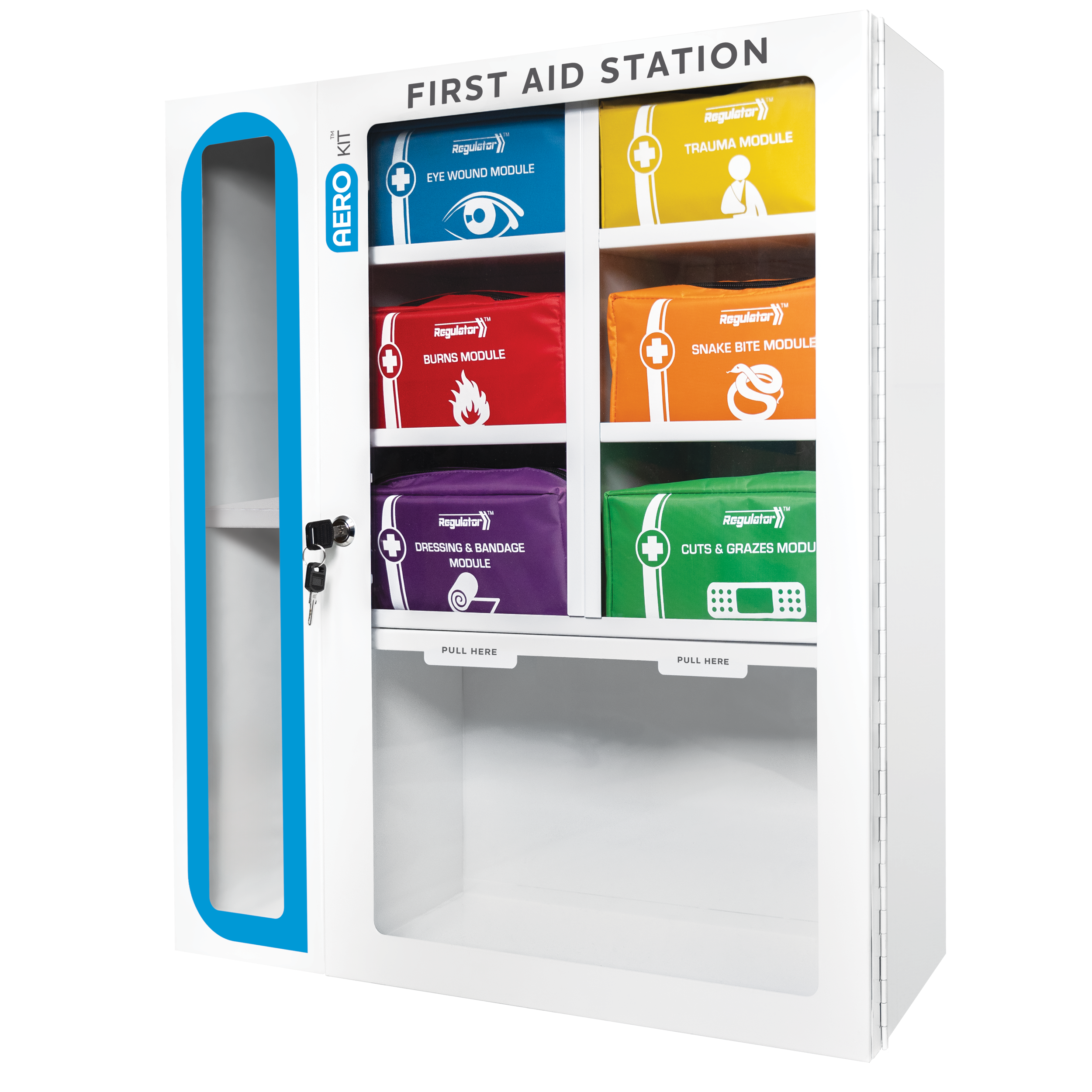 AEROKIT First Aid Station with 6 Modules 69cm x 62.5cm x 15.5cm