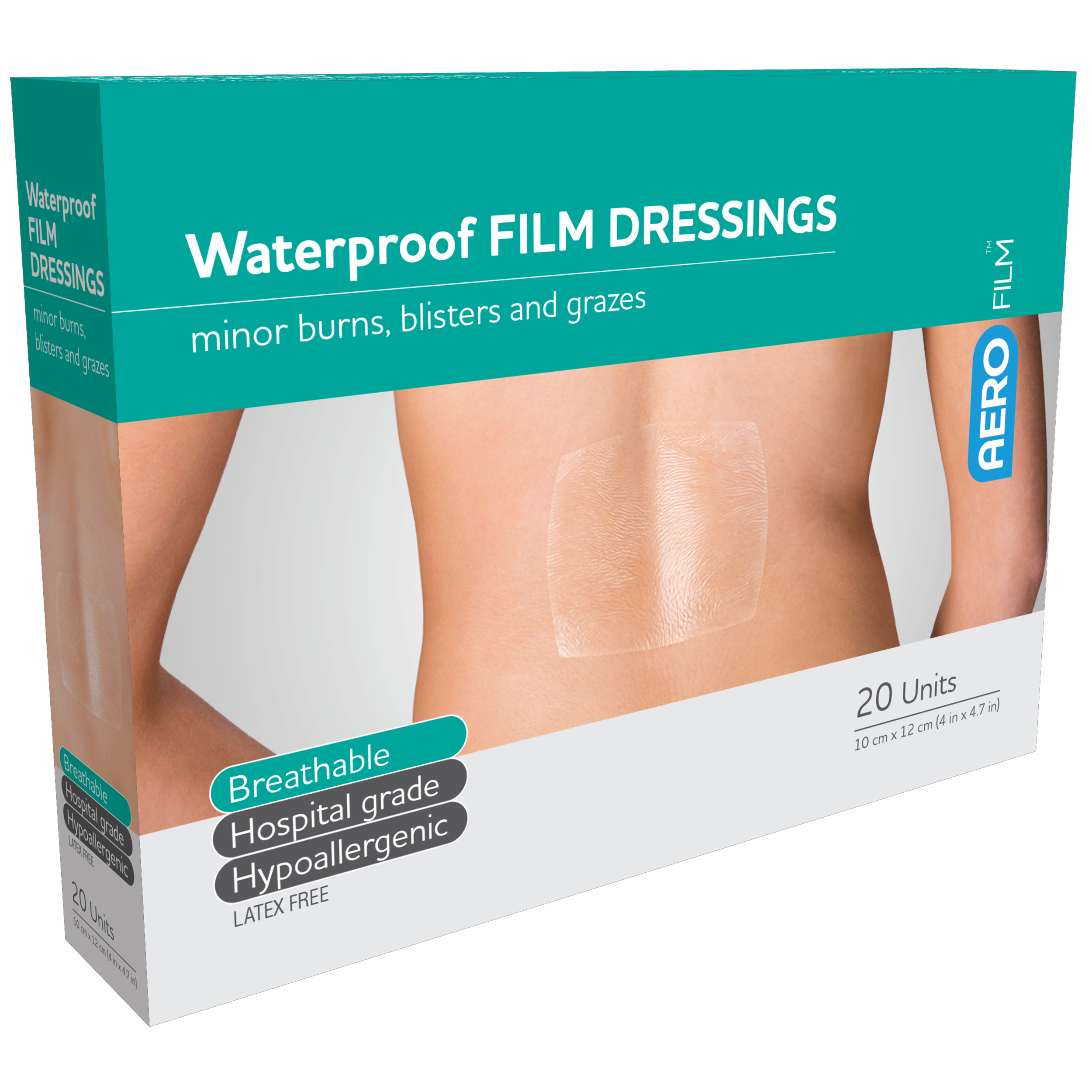 AEROFILM Waterproof Film Dressing 10 x 12cm Box/20