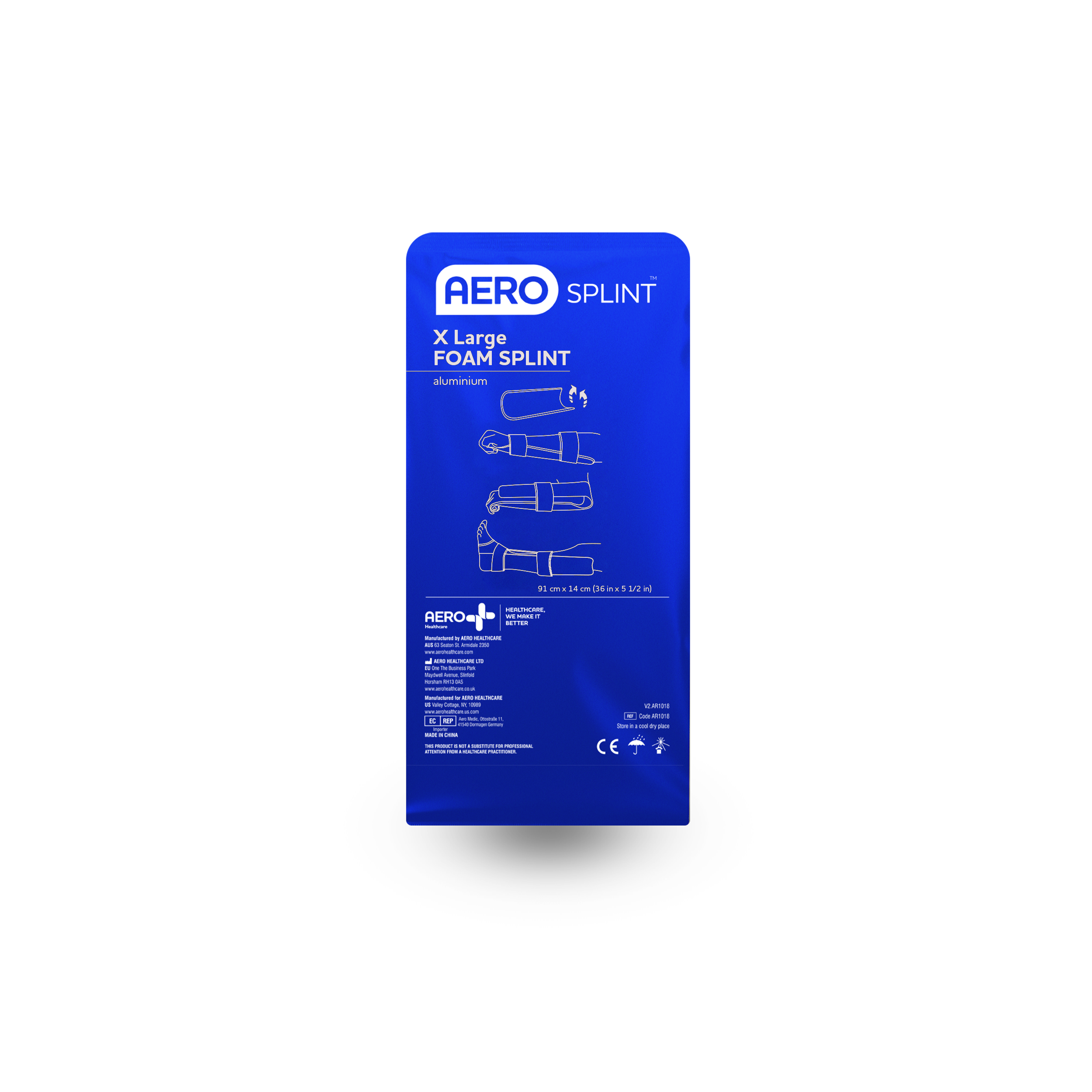 AEROSPLINT Folded Extra Large Aluminium Foam Splint 91 x 14cm