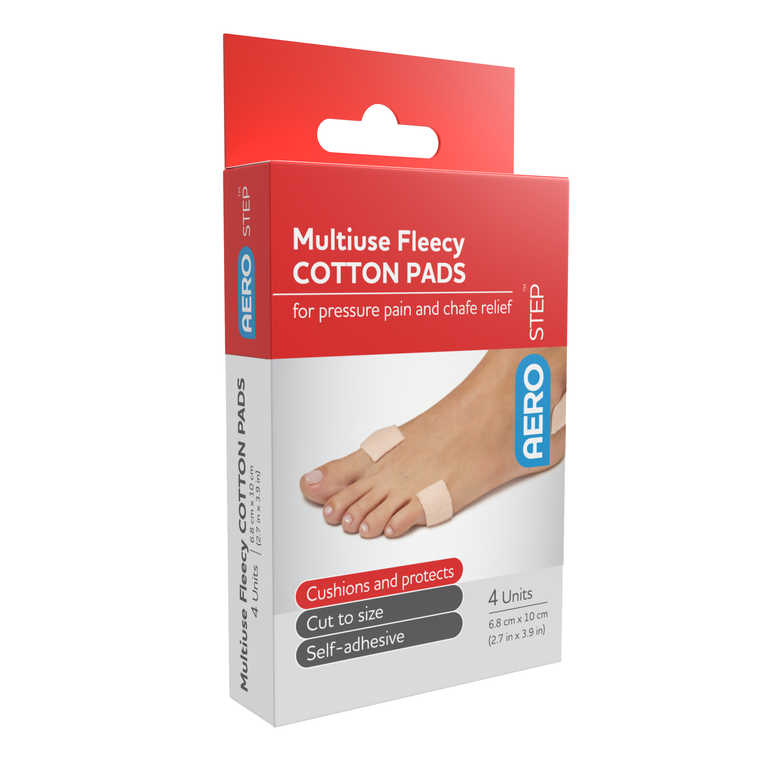 AEROSTEP™ Multiuse Fleecy Cotton Pad 68 x 100mm Box/4