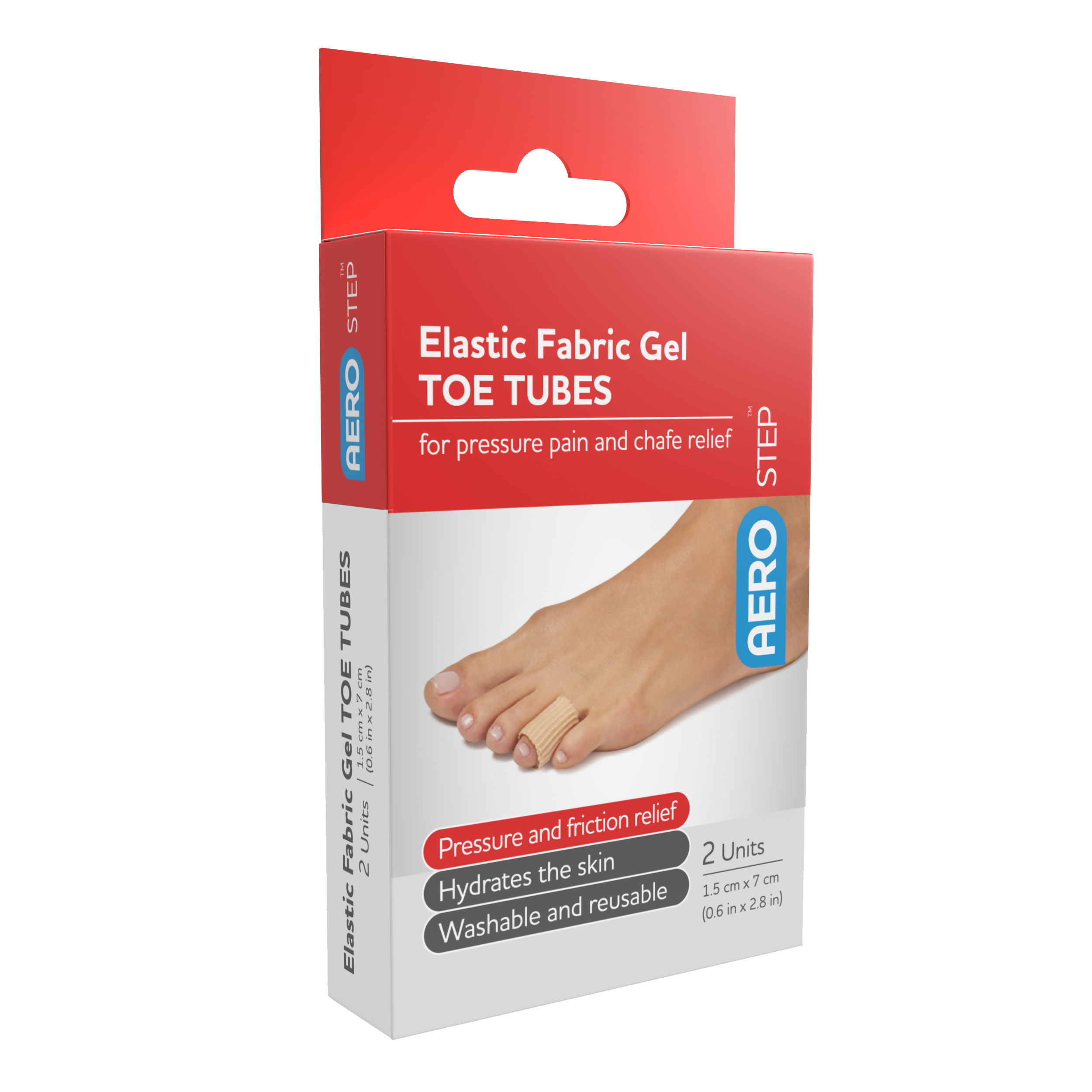 AEROSTEP™ General Gel Tube Toe Protector 1.5 x 7cm Box/2