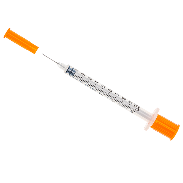 Insulin Syringe with Fixed Needle, Box of 100 - 29G x 13mm