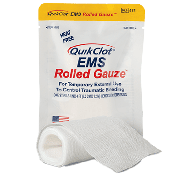 QUIKCLOT Haemostatic EMS Roll 7.5cm x 1.2 SHORT DATED