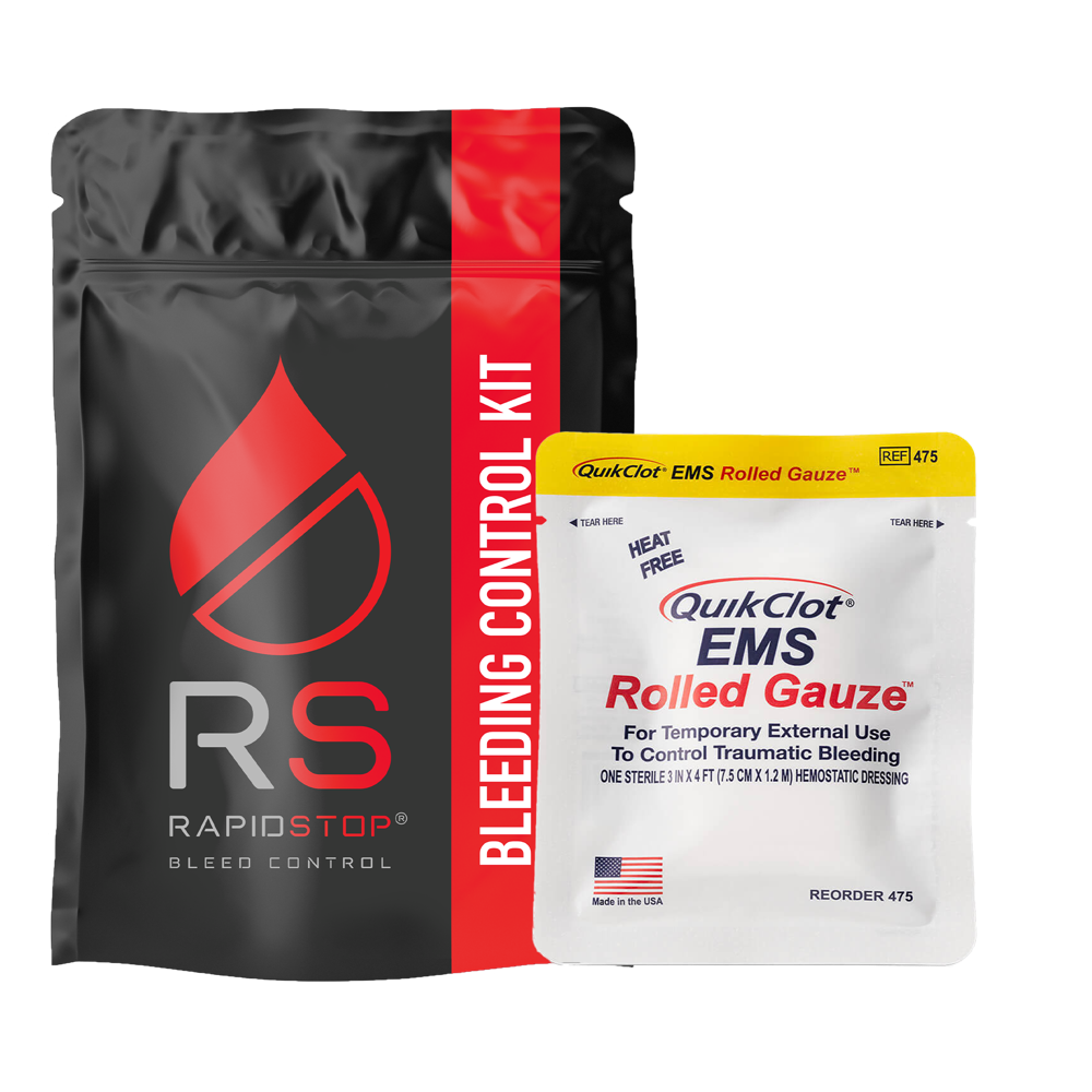 RAPIDSTOP Medium Bleed Control Pack with QUIKCLOT EMS Roll