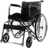 Equipmed Folding Manual Wheelchair Self Propelled, 24" Rear Wheels, Chrome Steel Frame, 46cm Wide Seat, 100kg Capacity, Park Brakes
