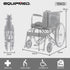 Equipmed Folding Manual Wheelchair Self Propelled, 24" Rear Wheels, Chrome Steel Frame, 46cm Wide Seat, 100kg Capacity, Park Brakes