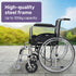 Equipmed Folding Manual Wheelchair Self Propelled, 24" Rear Wheels, Chrome Steel Frame, 46cm Wide Seat, 100kg Capacity, Park Brakes