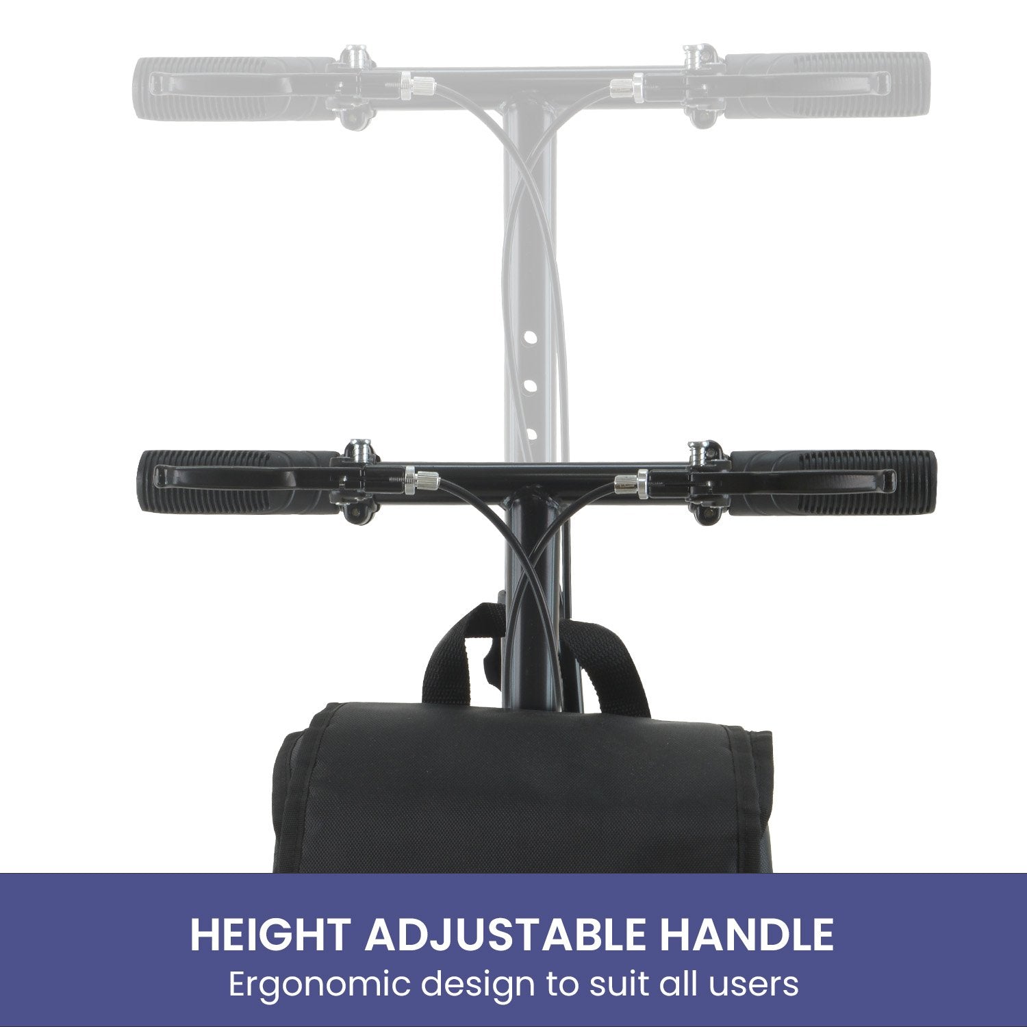 Orthonica Mobility Steel Knee Scooter Walker Steerable Ergonomic Foldable Scooter 10-inch Wheels Height Adjustable Steel Frame 136kg Weight Capacity