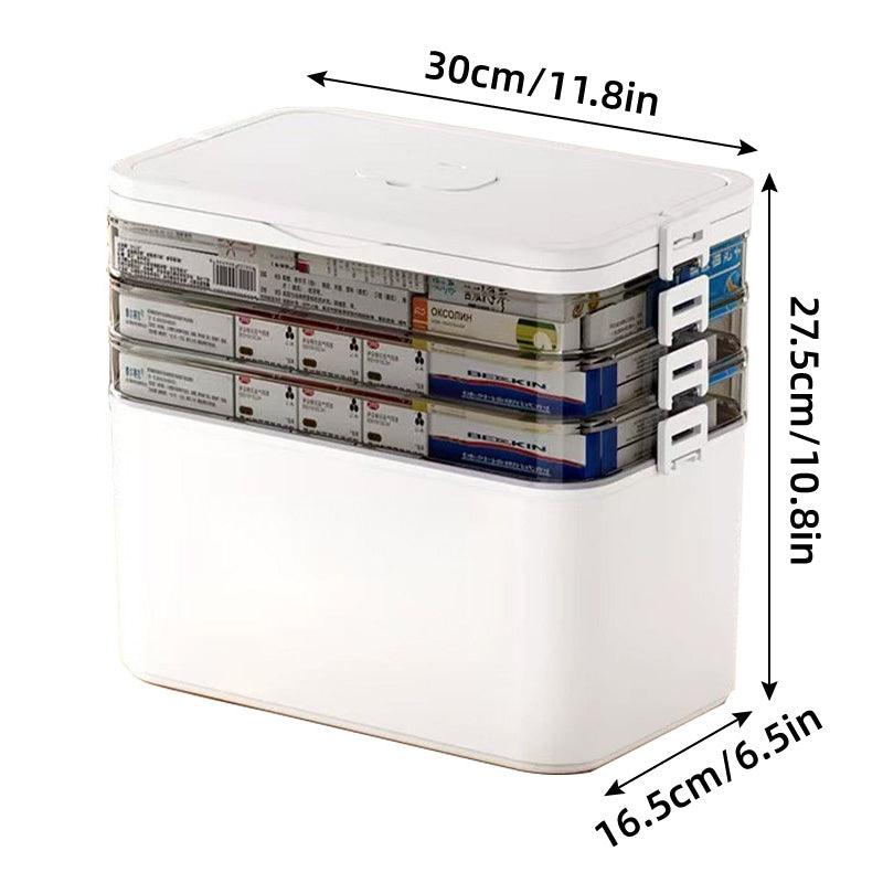 4 Layer Medicine Box Portable Medical Storage Family First Aid Emergency Box