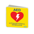 CARDIACT Yellow Poly AED Angle Bracket Sign 22.5 x 22.5cm