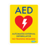 CARDIACT Yellow Poly AED Sign - No Training Required 22.5 x 30cm