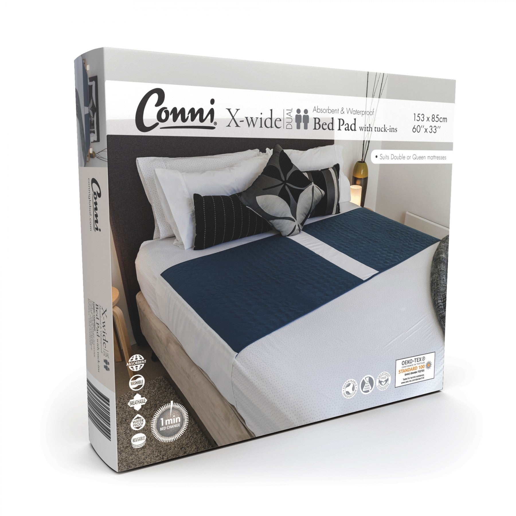 Conni Bed Pad X-Wide DUAL (Teal)