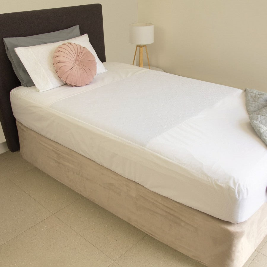 Conni Fitted Bed Pad Sheet - Single - White