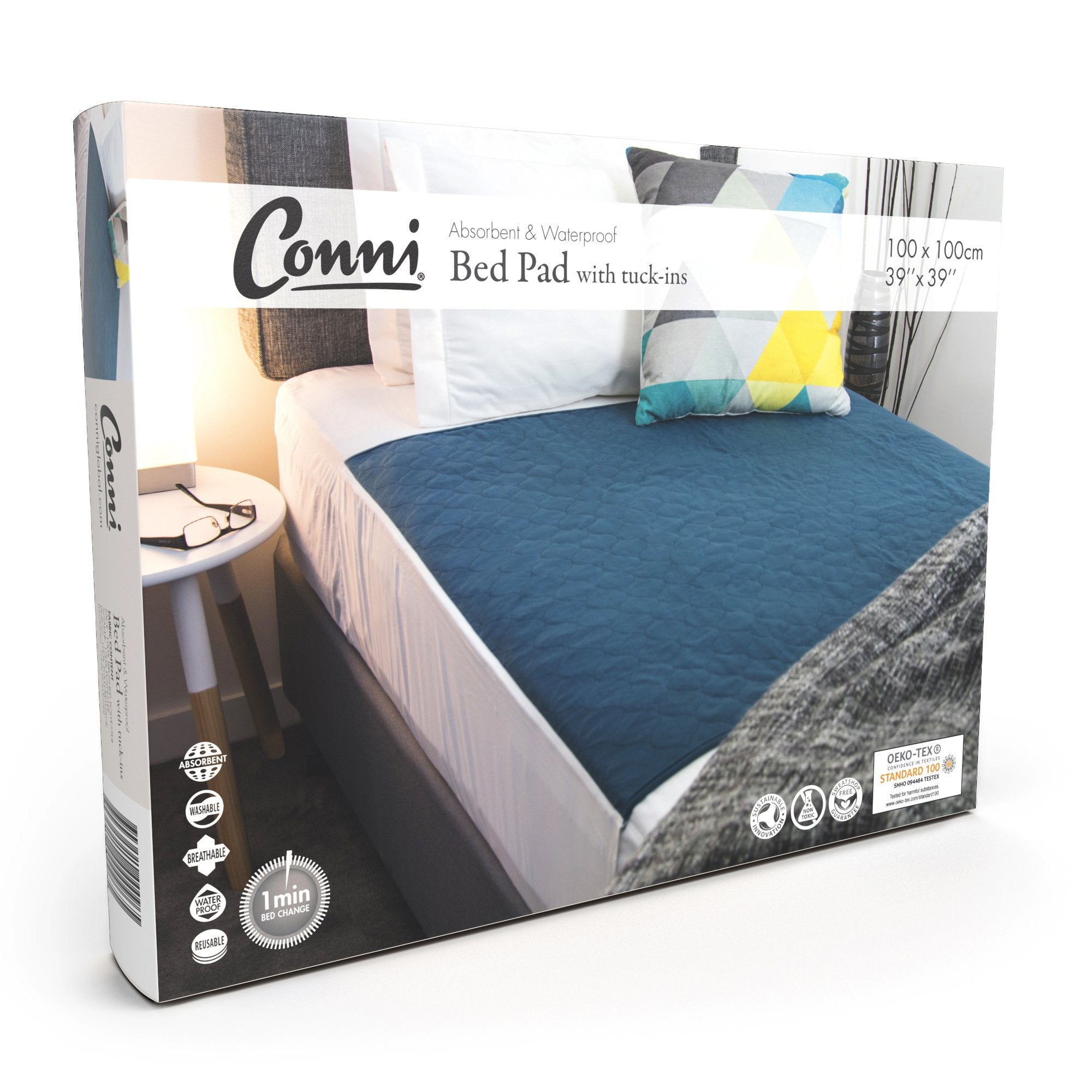 Conni Bed Pad with Tuck-Ins (Teal)