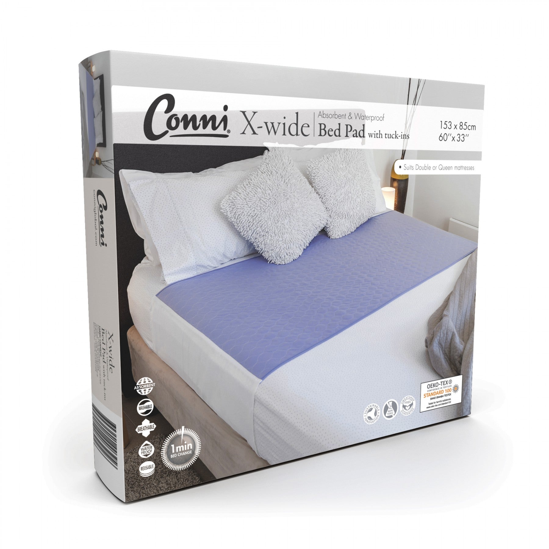 Conni Bed Pad X-Wide Tuck-Ins (Mauve)