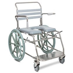 Juvo Mobile Shower Commode - Self Propelled, Sliding Footrest - 610mm Width