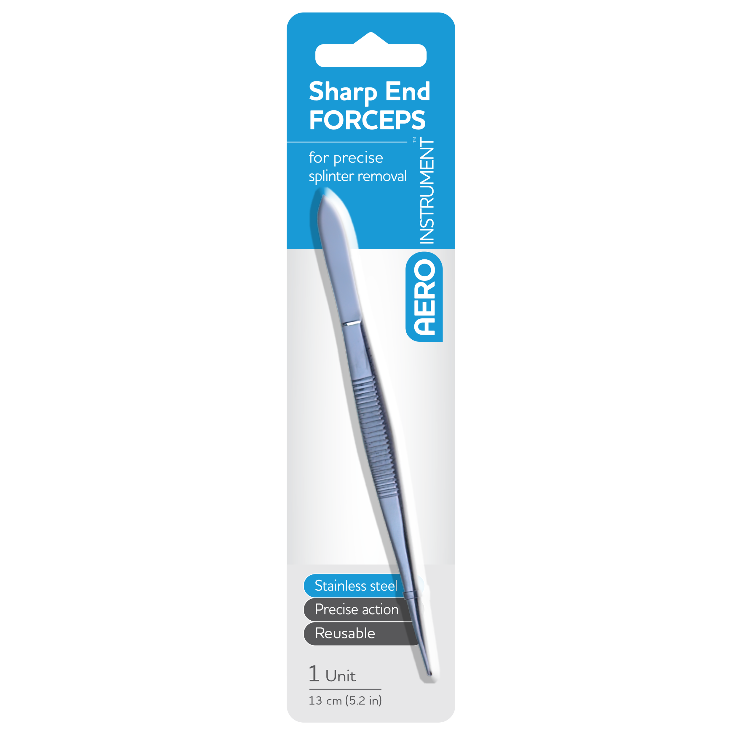 AEROINSTRUMENT Stainless Steel Sharp Forceps 13cm
