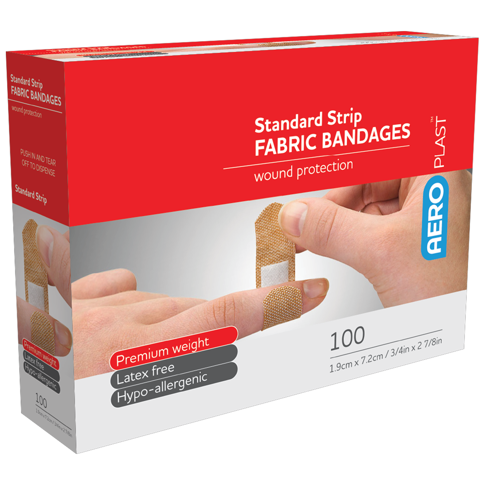 AEROPLAST Premium Fabric Standard Strip 7.2 x 1.9cm Box/100