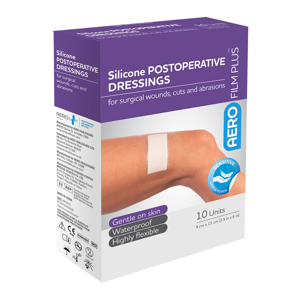 AEROFILM PLUS Sensitive Silicone Postoperative Dressing 9 x 15cm Box/10