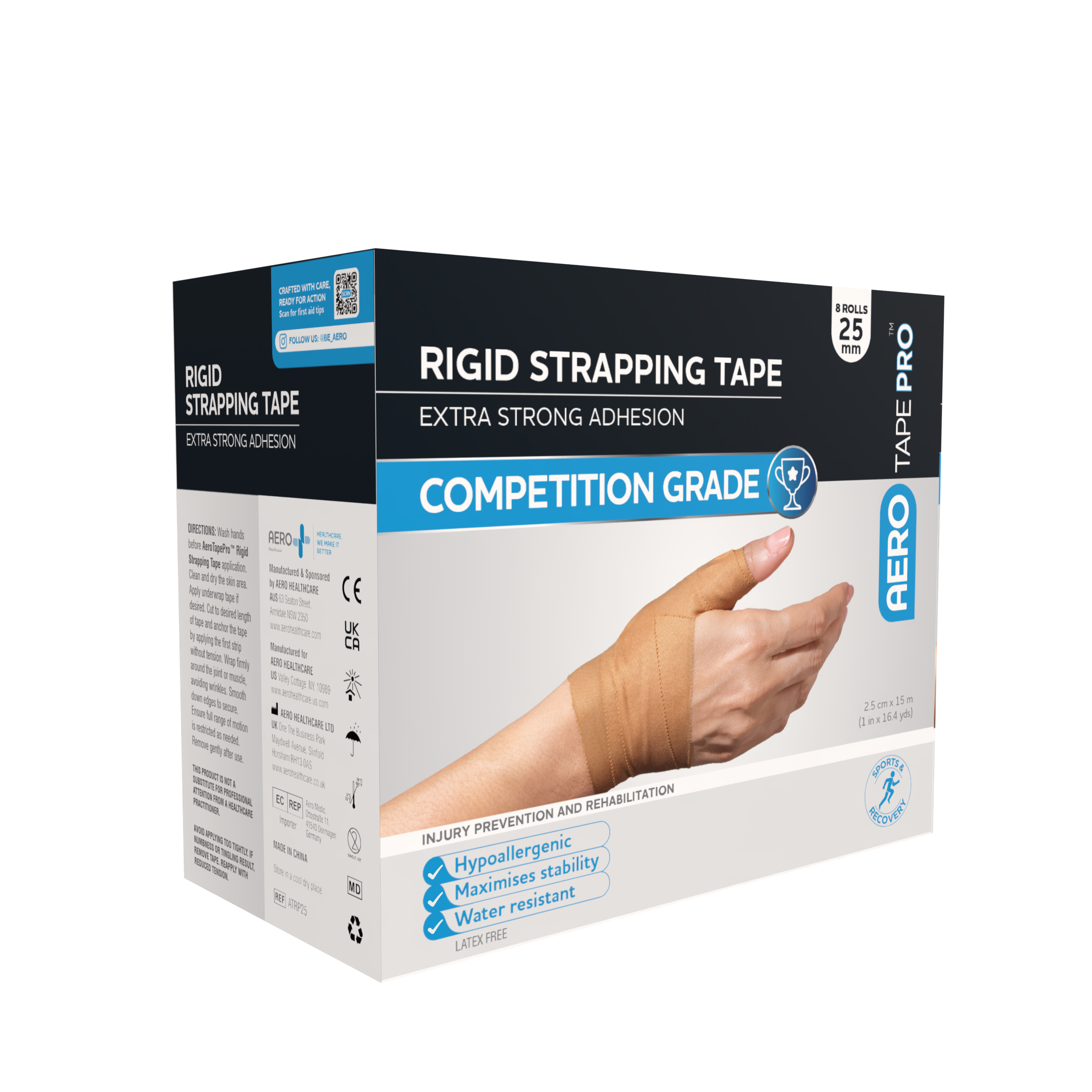 AEROTAPE Rigid Pro Strapping Tape 2.5cm x 15m Box/8