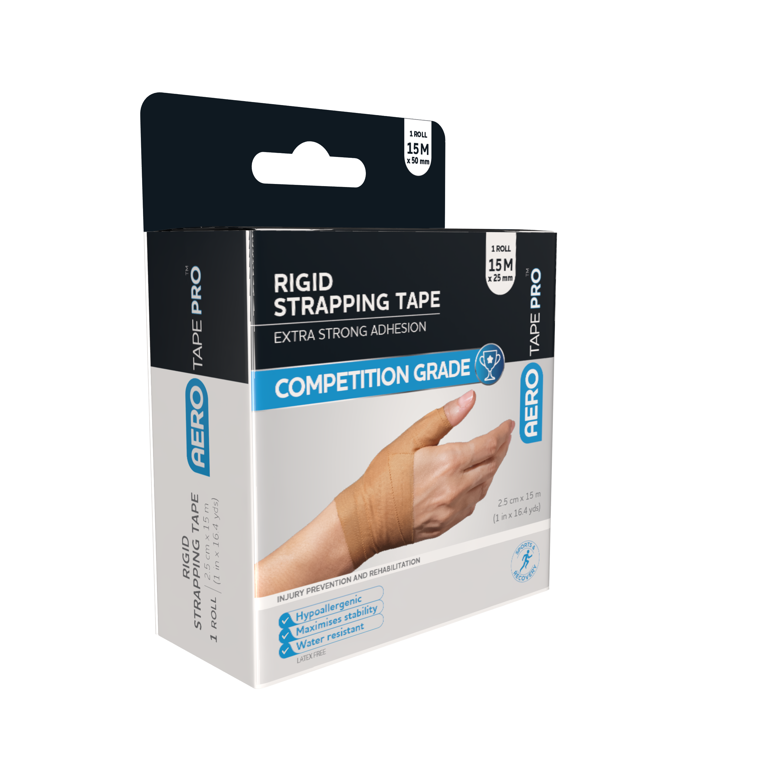 AEROTAPE Rigid Pro Strapping Tape 2.5cm x 15m Box/1