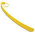 Yellow long handled 400mm shoe horn with a rubber band