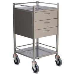 SQ Series 3 Drawer Dressing Trolley - 490 x 490