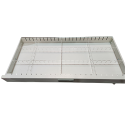 Clear plastic divider for dressing trolley drawers 100X450X3