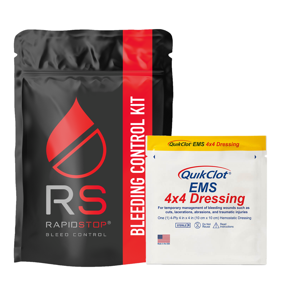RAPIDSTOP Medium Bleed Control Pack with QUIKCLOT EMS Dressing