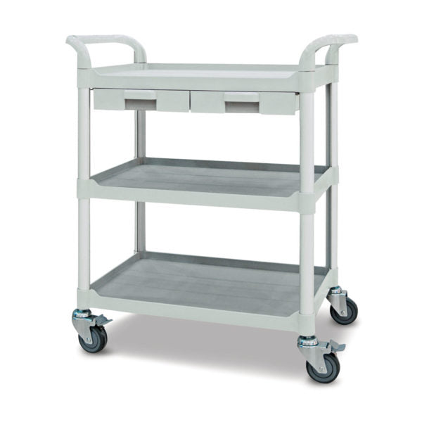 Service Cart – 3 Shelves & 2 Drawers