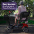 EQUIPMED Electric Mobility Scooter Portable Folding for Elderly Older Adult, SmartRider Black & Red