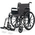 EQUIPMED 24 Inch Folding Wheelchair with Park Brakes, 136kg Capacity, 51cm Wide Seat, Black