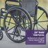 EQUIPMED 24 Inch Folding Wheelchair with Park Brakes, 136kg Capacity, 51cm Wide Seat, Black