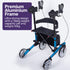 EQUIPMED Upright Rollator Walker with Forearm Support Rests, Mobilty Aid with Seat, Blue