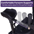 EQUIPMED Upright Rollator Walker with Forearm Support Rests, Mobilty Aid with Seat, Blue