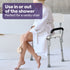EQUIPMED Shower Chair Bath Seat 120kg Capacity, with Arms, Adjustable Height, for Elderly, White