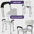 EQUIPMED Shower Chair Bath Seat 120kg Capacity, with Arms, Adjustable Height, for Elderly, White