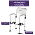 Equipmed Over Toilet Support Frame Safety Grab Rail Aid, 136kg Capacity, Adjustable Height, Non-Slip Feet and Clamps