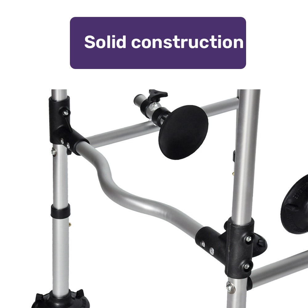 Equipmed Over Toilet Support Frame Safety Grab Rail Aid, 136kg Capacity, Adjustable Height, Non-Slip Feet and Clamps