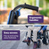 EQUIPMED Electric Wheelchair Folding, Long Range, Airline Approved, Lithium Battery, 24" Light Rear Wheels, Matte Black/Blue