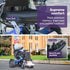 EQUIPMED Power Electric Wheelchair, Long Range, Airline Approved, Folding, Aluminium Frame, Lithium Battery, Blue