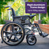 EQUIPMED Electric Wheelchair Folding, Folding, Long Range, Lithium Battery, 24" Rear Wheels, Black