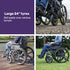 EQUIPMED Electric Wheelchair Folding, Folding, Long Range, Lithium Battery, 24" Rear Wheels, Black