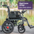 EQUIPMED Electric Folding Wheelchair, Wide Bariatric Chair Seat, Comfortable for S-XL, Long Range, Lithium Battery, Black