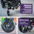 EQUIPMED Electric Folding Wheelchair, Long Range, Airline Approved, Aluminium Frame, Lithium Battery, Black