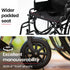 Equipmed 24 Inch Folding Bariatric Wheelchair, XL Wide Design, 136kg Capacity, Park Brakes, Retractable Armrests, Dark Grey Hammertone