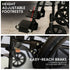 Orthonica New Steel Wheelchair In Black Foldable Lightweight Disability Aid Portable Heavy-duty 24-inch Adjustable Footrest Steel Frame