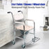 3-in-1 Mobile Rolling Chair Wheelchair Commode Bedside Toilet Chair Shower Chair