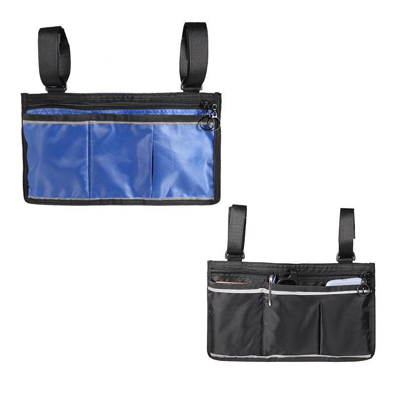 Waterproof Organizer Side Bag for Wheelchairs and Walkers - Black