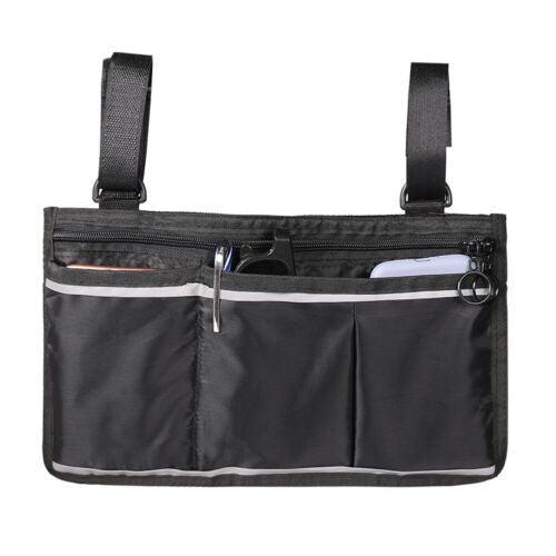 Waterproof Organizer Side Bag for Wheelchairs and Walkers - Black